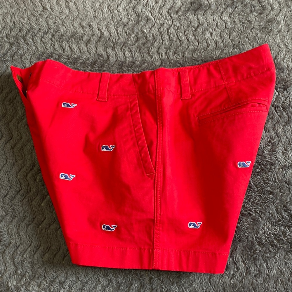 Vineyard vines  GIRLS  all over embroidered logo size 16 shorts, red and blue